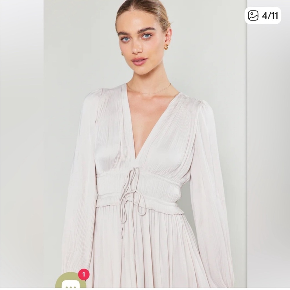 Current Air Cream Pleated Dress